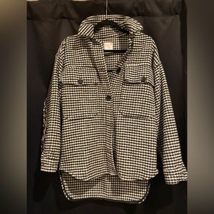 Black and white pea coat